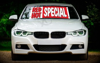 Factory wholesale custom BMW windshield banners with high quality and any size