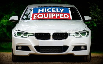 Custom windshield banners and decals with high quality and any size