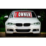 Factory wholesale custom BMW windshield banners 1 0WNER with high quality and any size