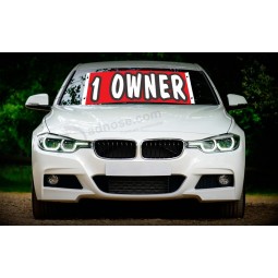 Factory wholesale custom BMW windshield banners 1 0WNER with high quality and any size