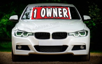 Factory wholesale custom BMW windshield banners 1 0WNER with high quality and any size