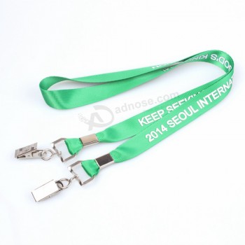 Novelty Silk screen personalized lanyard printing with bull dog clip factory directly sale for badge holders
