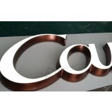 Sem moldura de luz led de aço inoxidável acrílico letras letreiro sinais de mensagem variável placa de sinal de alumínio