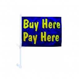Venta al por mayor personalizado barato cf150 poliéster car window flag.