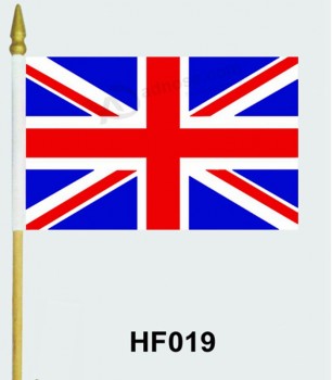 Aangepaste goedkope hf019 polyester hand vlag.