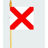 Benutzerdefinierte billige hf015 polyester hand flagge.