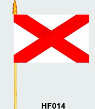 Bandera de mano barata del poliéster de la fuente hf014 de la fábrica