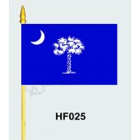 Bandera de mano barata del poliéster de la fuente hf025 de la fábrica