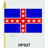 Großhandelspersonalisierte hochwertige Hand, die wellenartig bewegende Staatsflagge weht