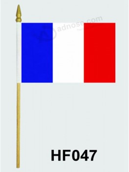 Wholesale Customized Country hand flag with wooden hand flag pole with high quality and any size