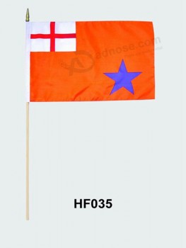 Bandera de mano de poliéster hf035 de alta calidad