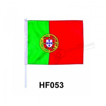 Wholesale customized Sport polyester hand held waving flag wholesale with high quality and any size