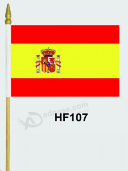 Bandera de mano de país de impresión personalizado personalizado por mayor con asimiento de madera