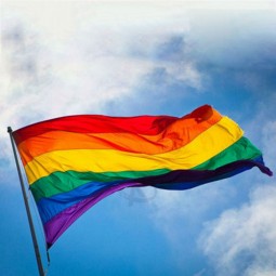 Rainbow Flag 90*150cm Polyester Lesbian Gay Pride LGBT For Decoration