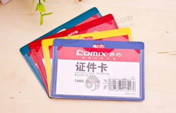 100 pcs transverse ID card case clip clamp business staff worker student employee ID card holder lab