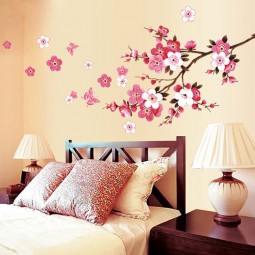 вишневый цвет стены плакат водонепроницаемый фон наклейка для спальни кафе стены стикеры домашний декор p