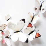 12 PC/ロットpvc 3Dの蝶の壁のステッカーデカール家の装飾のポスター子供の部屋のための壁の接着剤d