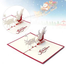 圣诞贺卡3d弹出快乐圣诞系列圣诞老人的手工定制贺卡chri秒Tm