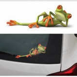 新到货3d青蛙搞笑汽车贴纸汽车造型乙烯基贴花贴纸装饰高温