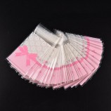 100 Pcs Cake Gift Packages OPP Plastic Package Bag Lovely Pink Bow Design Candy Cute Paper Pack