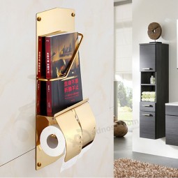 2016 Nuevo toAllero de pApel bAthroo titulAr cromAdo golden toilet pAper tiSSue rAck periódico mAgAzine Shelf