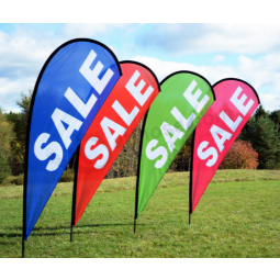 Cheap Custom Polyester Teardrop Beach Flags with any size and high quality