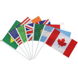 Bandeiras impressas personalizadas mão bandeiras do mundo