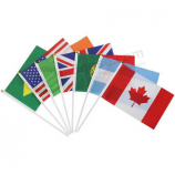 Banderas impresas personalizadas banderas de mano del mundo