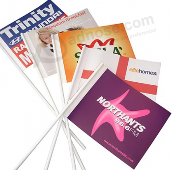 Wooden Pole Hand Waving Flags for Advertising