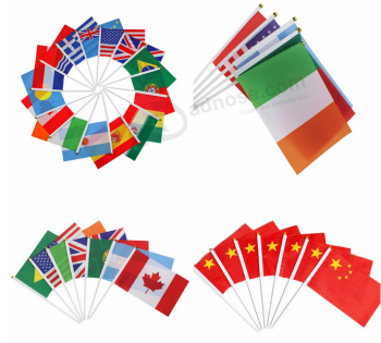 Groothandel aangepaste vlaggen hand zwaaien nationale vlaggen