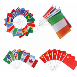 Factory Direct Wholesale Hand Held Flags of The World with high quality and any size