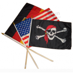 Factory Wholesale Wooden Hold Hand Held Flags Custom with high quality and any size