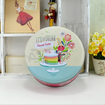 Luxury delicate round cookies candy tin box made in China