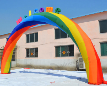 Melhor venda arco-íris colorido arco inflável para a festa
