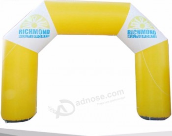 Arco de entrada inflable de publicidad de color amarillo para la venta