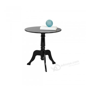 Sunpan Cassandra Black Round End Acrylic Table