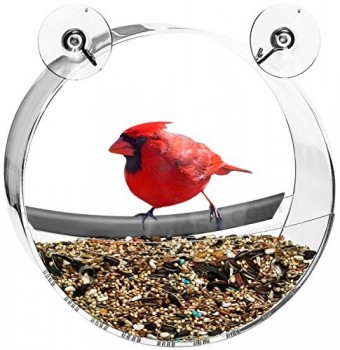 Custom Clear Acrylic Round Window Bird Feeder
