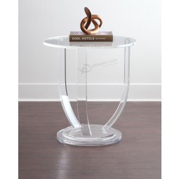 Powell Ariana Round Acrylic Table with Shelf