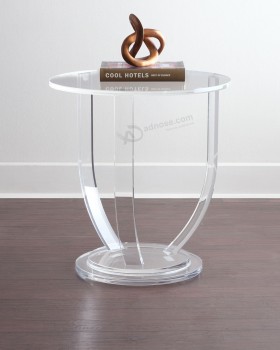 Powell Ariana Round Acrylic Table with Shelf