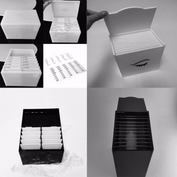 새로운 디자인 속눈썹 주최자 화이트 아크릴 속눈썹 상자