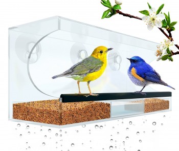 дешевые пользовательские акриловые окна птица кормушки с супер сильной присоской