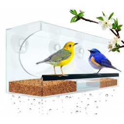 Mangeoire à oiseaux fenêtre acryLique personnaLisé pas cher avec ventouse super forte