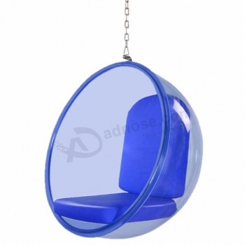 Acrylic Hanging Bubble Chair with PU Leather Cushion Wholesale 