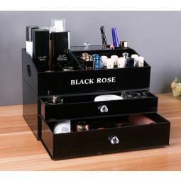 Counter top Black Acrylic Makeup Jewelry Organizer Wholesale 