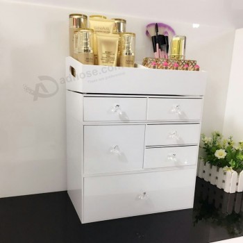 Organizzatore di trucco acriLico bianco a buon MerGattoo aLL'ingroSso 