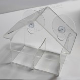 Hot Sale Custom House Acrylic Bird Feeder with Suction Cups