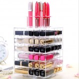 GroothandeL Dr.aaiende Lippenstift toren preMiuM acryL roterende houder Make-up organizer