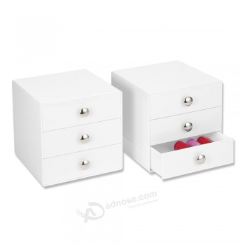 Luxurious White Acrylic Makeup Organizer 3 Drawers