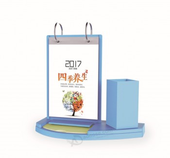 Desktop Colorful Plastic Acrylic Calendar with Pen Holder Custom Wholesale