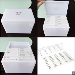 하얀 아크릴 속눈썹 상자 메이크업 주최자 도매